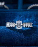 Elegant Emerald Cut Zircon Ring - Glimmer Hub