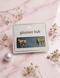 Elegant Gold Bow Knot Stud Earrings for Women - Glimmer Hub