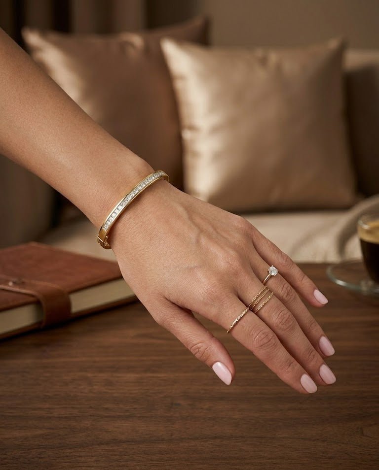 Crystal Stone Bangle - Glimmer Hub