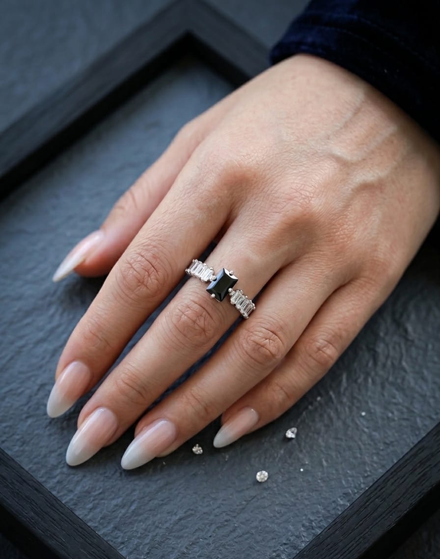 Elegant Emerald Cut Zircon Ring - Glimmer Hub