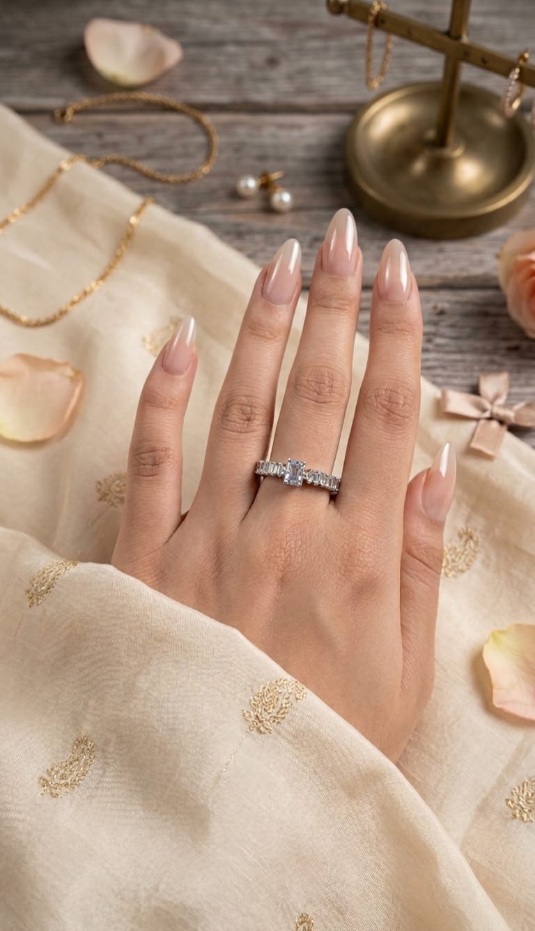 Elegant Emerald Cut Zircon Ring - Glimmer Hub