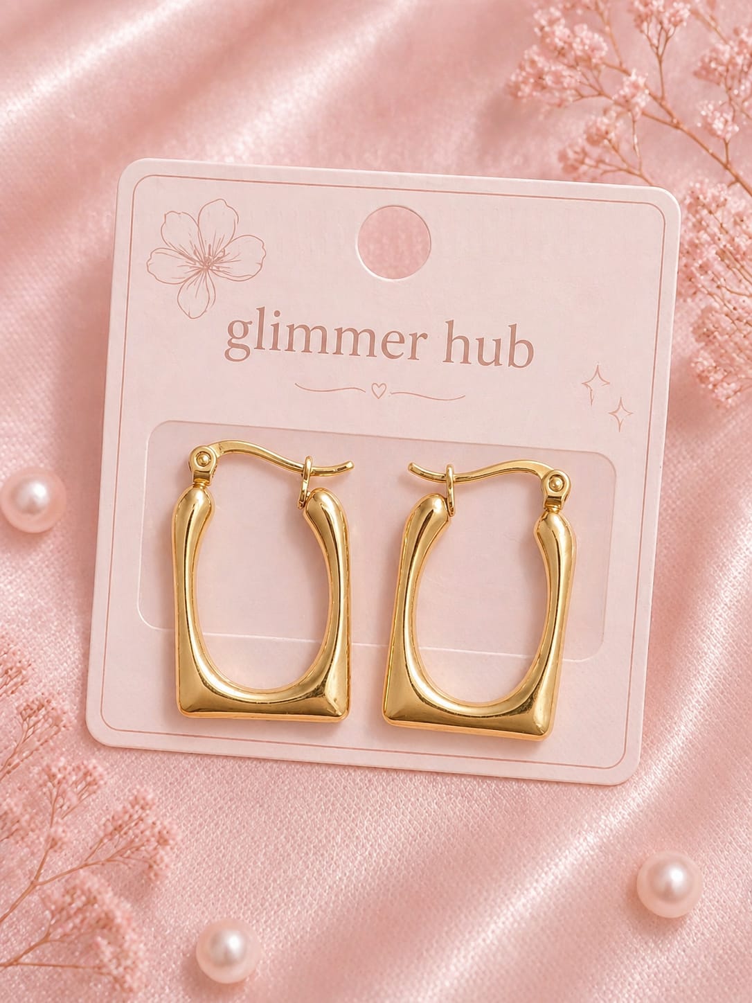 Gold U - Shape Hoop Earrings – Minimal Luxe Statement Design - Glimmer Hub