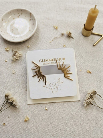 Golden Sunburst Ear Cuff Earrings – Celestial Statement Design - Glimmer Hub