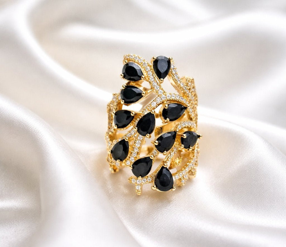 Pear - cut Sapphire Statement Ring - Glimmer Hub