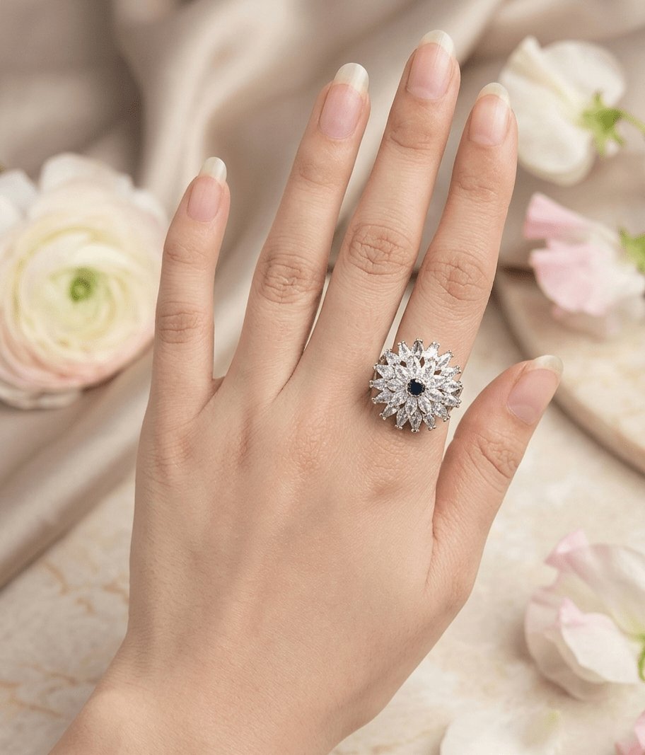 Sparkling Bloom Ring - Glimmer Hub